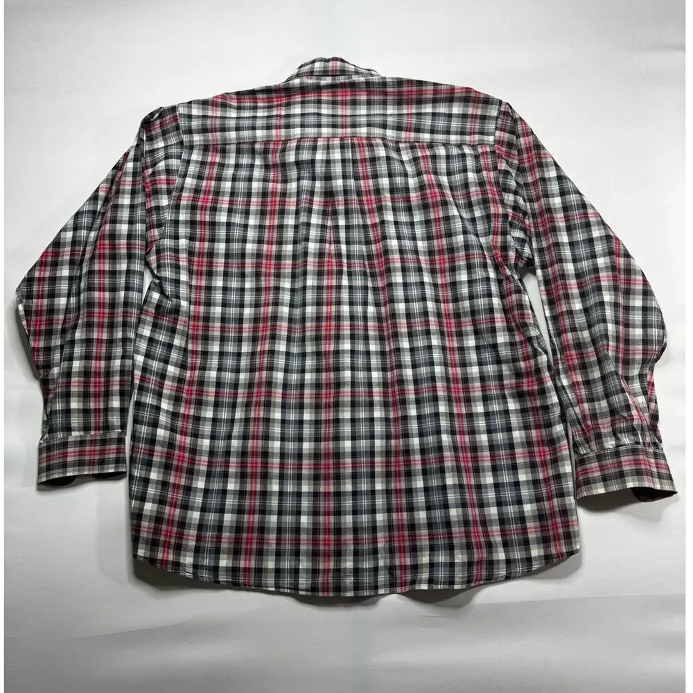 Cinch Men's Long Sleeve Black Red Western Plaid Button Up Shirt - Size‎ L*